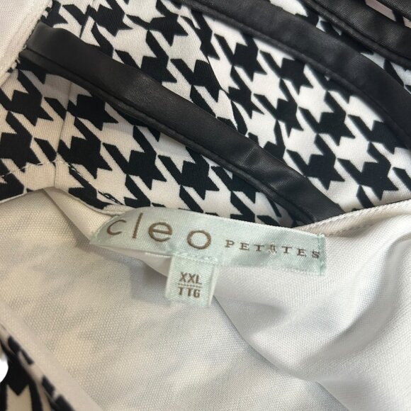 Cleo Black White Houndstooth Stretchy Shift Dress Size XXL Petites - Picture 4 of 5